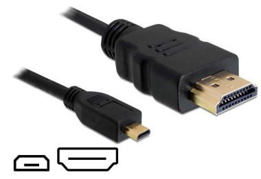 micro HDMI auf HDMI Anschlusskabel, 2m, Stecker/Stecker (Type A) 