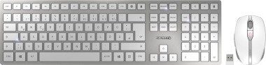 Cherry DW 9100 Slim - Maus + Tastatur, kabellos, silber, Deutsch 
