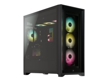 ATX-Midi Corsair iCUE 5000X RGB, schwarz, Glasseitenteil 