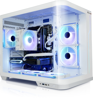 ATX-Midi Panorama Curve inkl. 6 Effektlüfter, weiss 